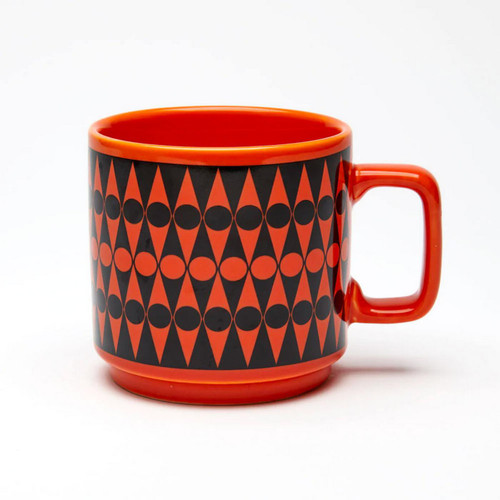 Magpie x Hornsea Retro Backgammon Mug in Orange