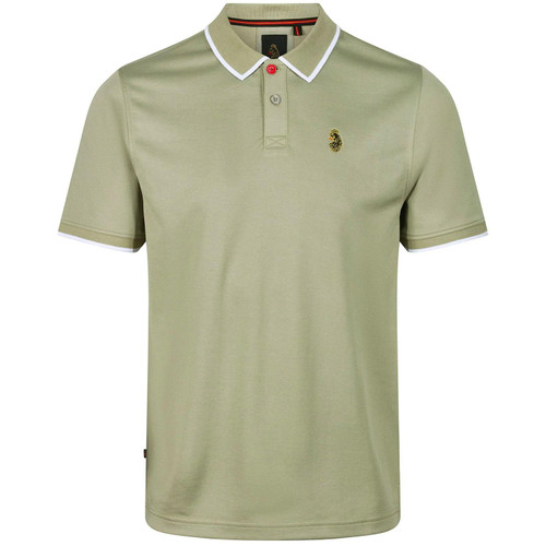Luke Meadtastic Mod Tipped Polo Shirt in Fig