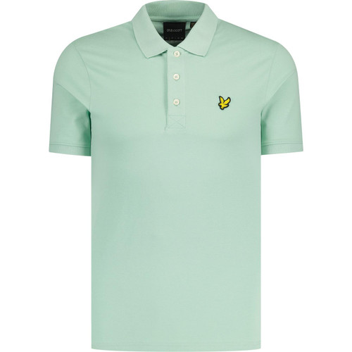 lyle and scott mens retro mod plain pique polo tshirt turquoise shadow