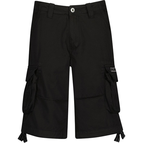 alpha industries mens jet retro drawstring leg cargo shorts black