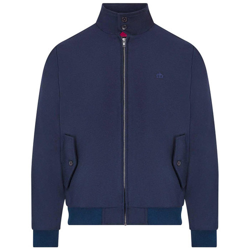 Merc Heddon Made in England Wool Harrington Jacket in Navy