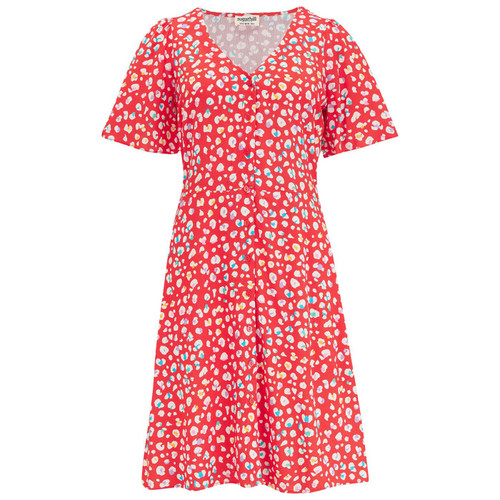 Sugarhill Brighton Kari Summer Tea Dress in Rainbow Leopard Red D1119