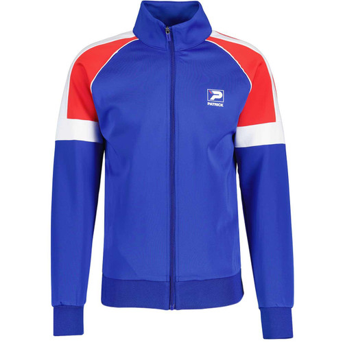 Mick Retro 70s Colour Block Track Top in Blue by Patrick