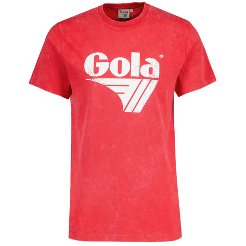 Gola Classics Retro 90s Distressed Logo Washed T-shirt in Red
