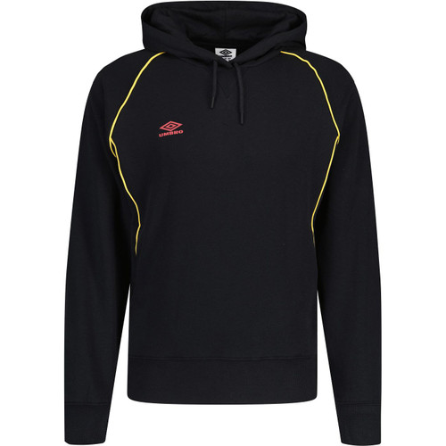 umbro mens contrast piping detail drawstring panelled hoodie black gold