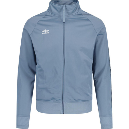 umbro mens retro 80s taped shoulder zip track jacket blue mirage