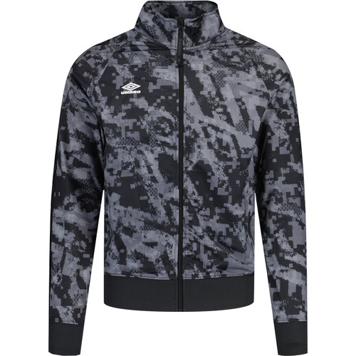 umbro mens retro 80s taped arm zip track jacket black camouglage