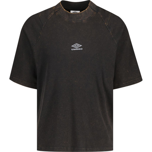 umbro mens washed high neck boxy crew neck tshirt bleached black