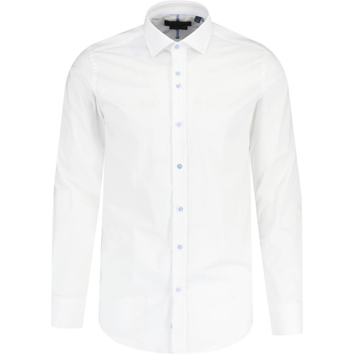 guide london mens contrast buttons long sleeve smart shirt white sky