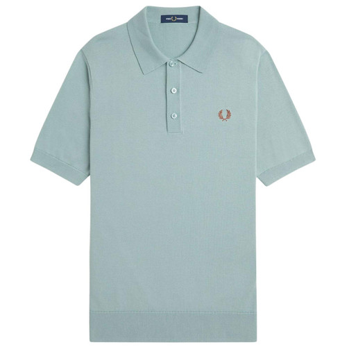 Fred Perry Knitted Polo Shirt in Silver Blue K9725 959