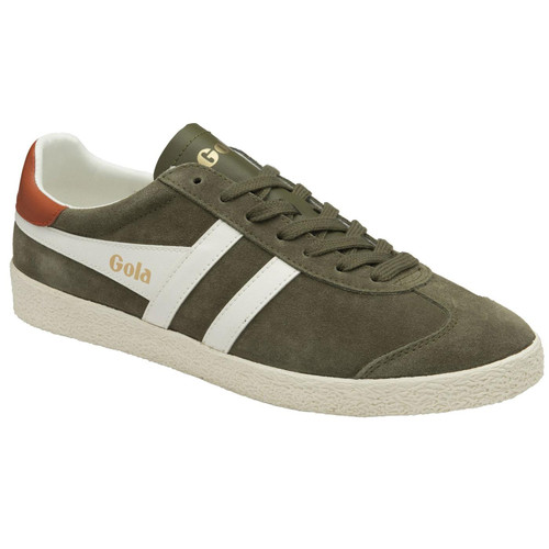 Gola Men's Medallist Trainers in Khaki and Orange CMB740NA