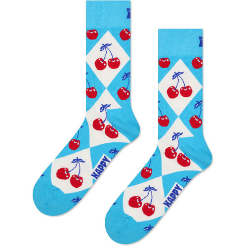 Happy Socks Cherry Argyle Socks in Turquoise P002570-6700 
