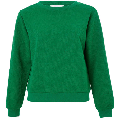 Louche Jan Heartfelt Love Heart Quilted Sweatshirt in Green