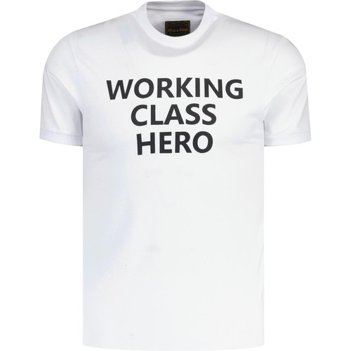 ska an soul mens lennon working class hero slogan print crew neck tshirt white