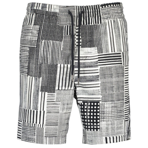 Farah Redwald Archive Print Canvas Shorts in Black F4HSF006