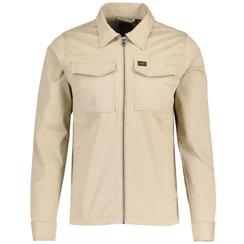 Luke Corinth Men's Military Zip Through Shirt Jacket in Sand M780703