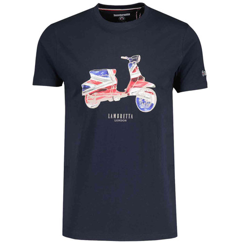 Lambretta Union Jack Flag Scooter T-shirt in Navy SS1208