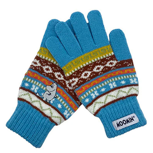Moomin Retro Fair Isle Gloves in Blue MMGFIMOO001A
