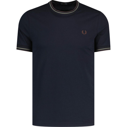 Fred Perry Mod Twin Tipped T-shirt in Navy, Laurel Wreath Green and Carrington Brick Fred Perry Mod Twin Tipped T-shirt in Navy, Laurel Wreath Green and Carrington Brick