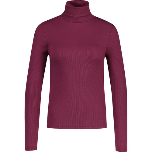 levis womens dreamy fitted ribbed knit turtleneck long sleeve top burgundy