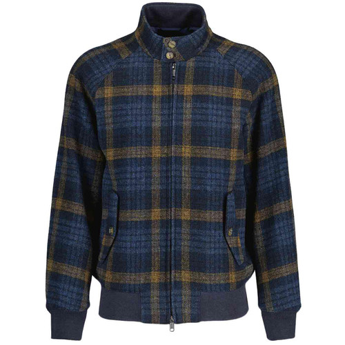 Baracuta G9 Pattern Wool Tartan Check Harrington Jacket in Blue BRCPS1075 7045
