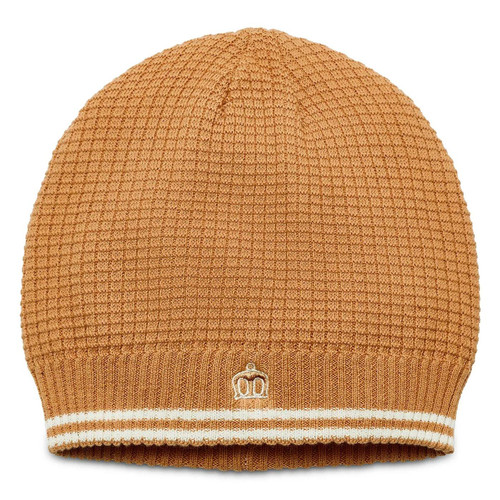 Merc Retro Textured Knit Elbert Beanie hat in Tan