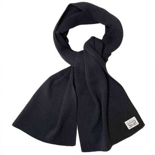 Levi's Retro Backpatch Ribbed Knitted Scarf in Black