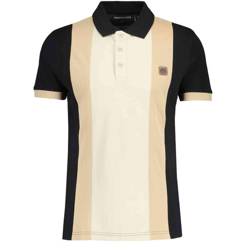 Lambretta Mod Pique Panel Polo Shirt in Black SS0026