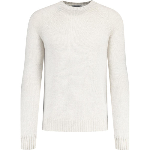 John Smedley Mens Denver 7 Gauge Chunky Knit Retro Jumper in Grey Fleece Made in England