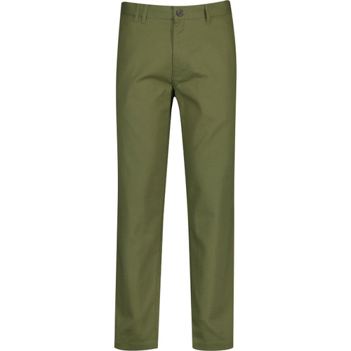 Farah Men's Norwood Hopsack Straight Leg Trousers in Olive Green