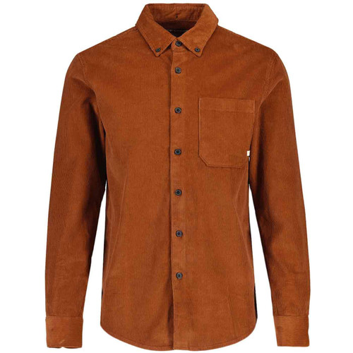 Farah Spencer Men's Cord Overshirt in Teak
