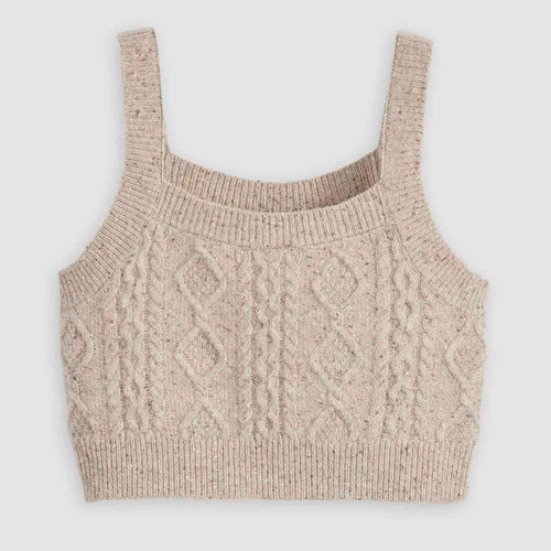 Levi's Primrose Cable Knit Tank Top in Oatmeal Heather