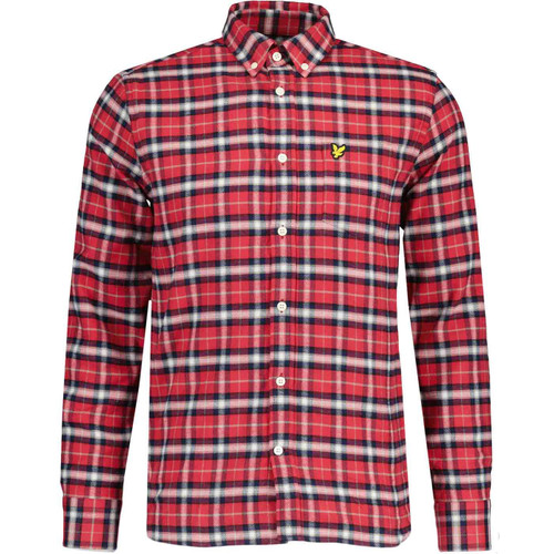 Lyle and Scott Check flannel Button Down Shirt in Borders Red