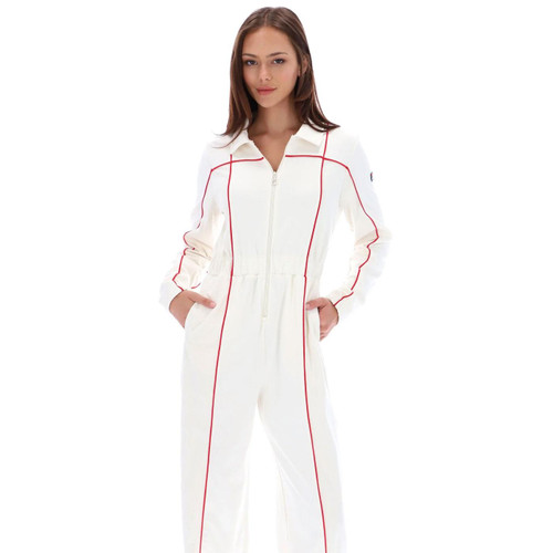 Fila Vintage Womens Haze Statement Terrinda Boilersuit in Gardenia/Red FW24WC011 130
