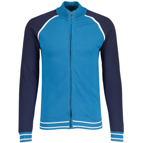 Madcap England Fuller Retro Knitted Track Top in Celestial Blue