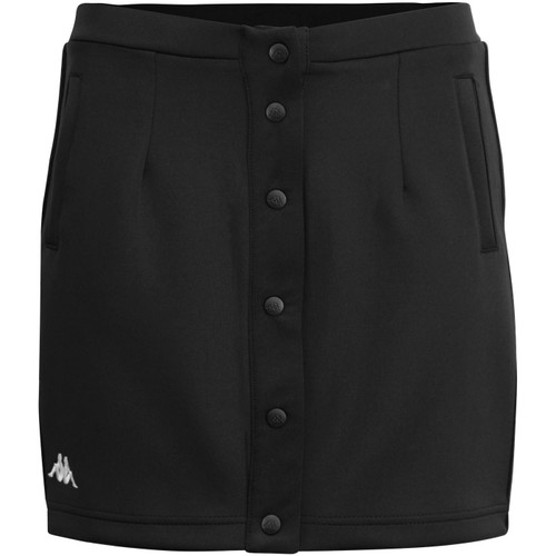 fila vintage womens baquima banda snap button front short skirt black white
