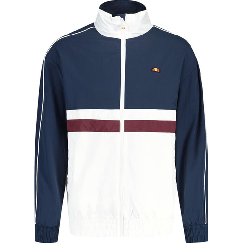 ellesse mens viaronna retro 80s colour block lightweight zip jacket navy white