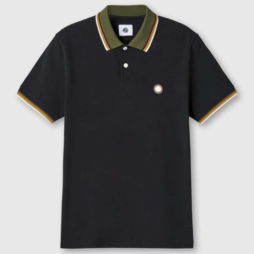 Pennington Contrast Collar Polo Shirt in Black by Pretty Green G24Q3MUPOL401
