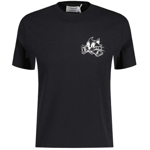 Farah Jasper Cat Graphic T-shirt in Black