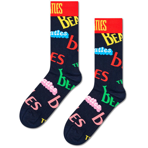 Happy Socks Beatles Logo Socks in Navy BEA01-6504 