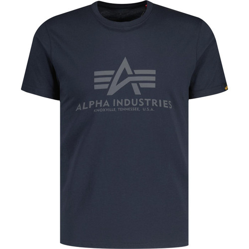 alpha industries mens retro basic logo print tshirt rep blue