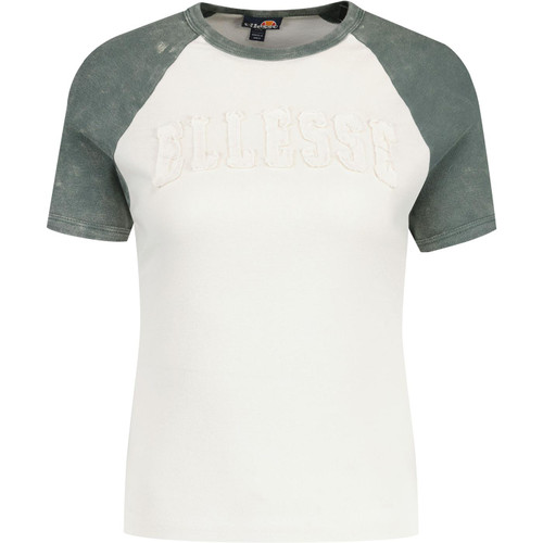 ellesse womens brinley logo applique raglan sleeve tshirt light green white