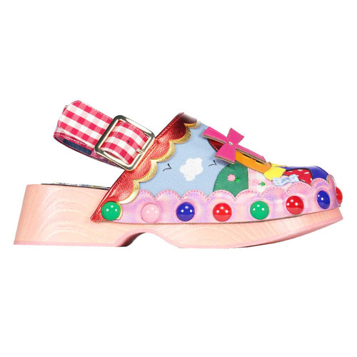 Irregular Choice Your Biggest Fan Sandals in Red and Pink