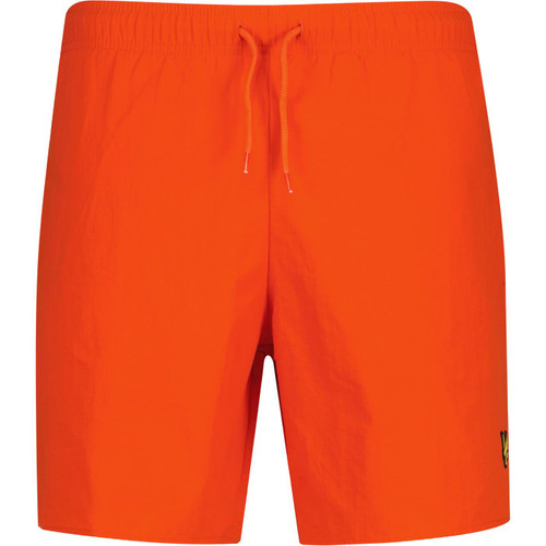 lyle and scott mens classic plain drawstring swim shorts tangerine