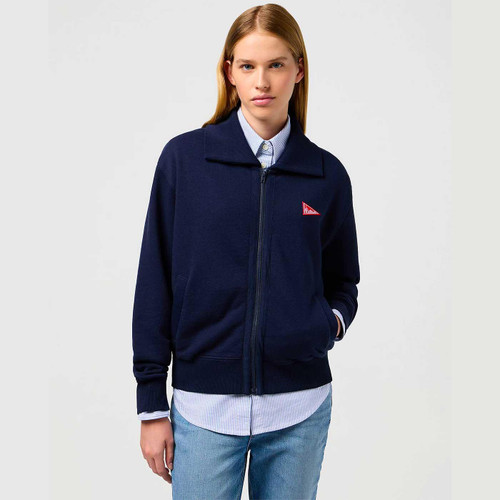Wrangler Women's Zip Front Sweatshirt in Navy 112351963