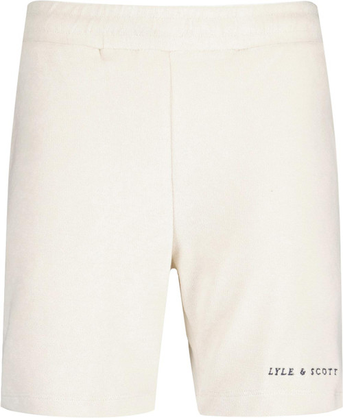lyle and scott mens retro towelling casual shorts cove beige