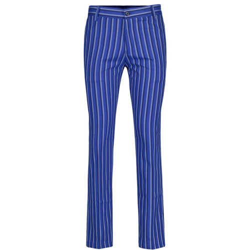 Madcap England 60s Mod Slim Leg Mod Stripe Trousers in Classic Blue MC1015