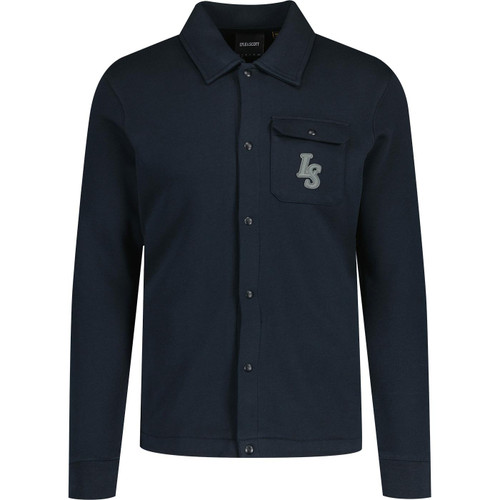 lyle and scott mens emblem loopback collared track jacket navy