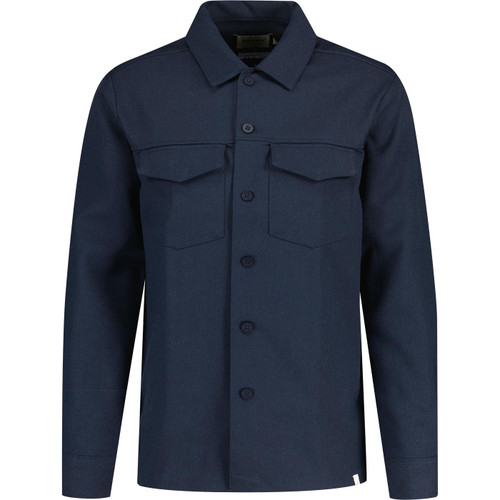 farah vintage mens kenneth archive relaxed hopsack button through overshirt navy