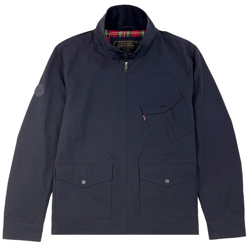 Merc Ian Men's Mod Rider Harrington Jacket in Navy Flat Shot